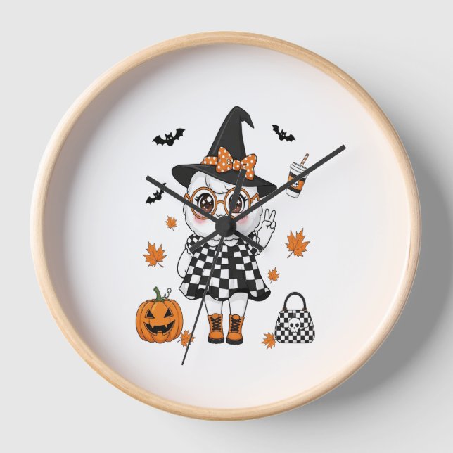 Niedliches Halloween-Ghost Uhr (Vorderseite)