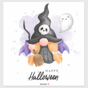 Niedliches Halloween-Gnome Aufkleber
