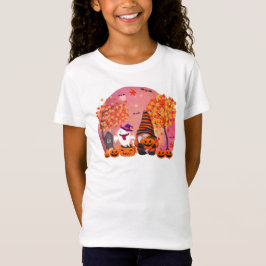 Niedliches Halloween-Gnome und Ghost-Girl T-Shirt