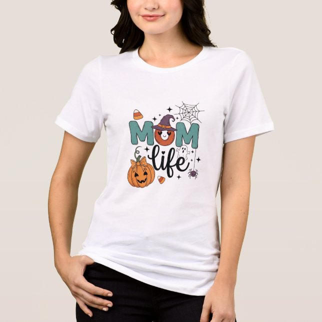 Niedliches Halloween-Hemd für die Mama Tri-Blend Shirt (Vorderseite)