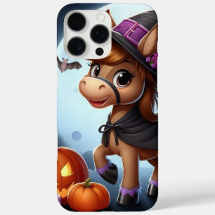 Niedliches Halloween-/Herbstpferd, Fledermaus und iPhone 16 Pro Max Hülle