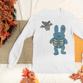 Niedliches Halloween-Kaninchen und Bat T-Shirt