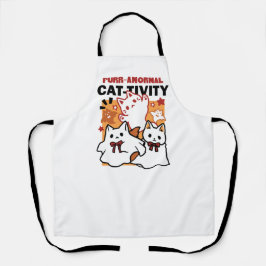 Niedliches Halloween-Katzen-Design im puranormalen Schürze