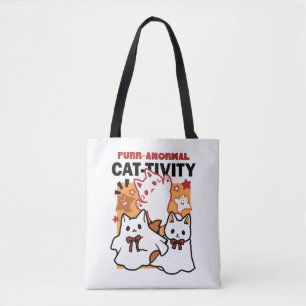 Niedliches Halloween-Katzen-Design im puranormalen Tasche