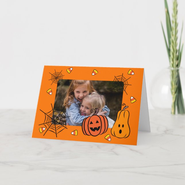Niedliches Halloween Kids-Foto Karte (Vorderseite)