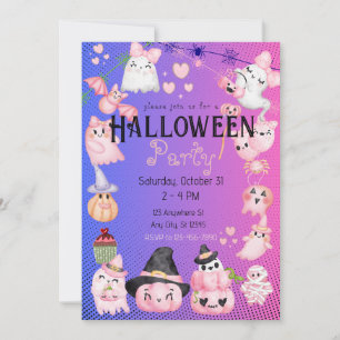 Niedliches Halloween Kids Halloween-Party Kawaii P Einladung