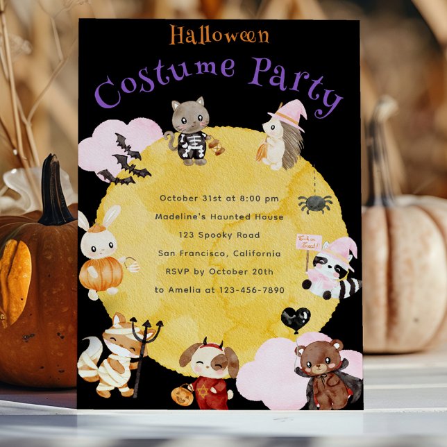 Niedliches Halloween-Kids-Kostüm-Party Einladung (Von Creator hochgeladen)