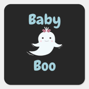 Niedliches Halloween-Kindergeschenk für Baby Boo Quadratischer Aufkleber
