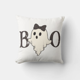 Niedliches Halloween-Kissen - "Boo"-Geist mit Bow Kissen