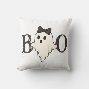 Niedliches Halloween-Kissen - "Boo"-Geist mit Bow Kissen