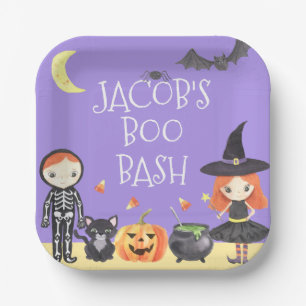 Niedliches Halloween-Kostüm Kinder Pappteller