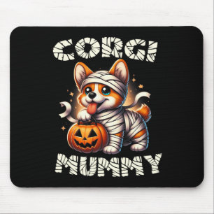 Niedliches Halloween Kostüm Welsh Corgi Mummy Hund Mousepad