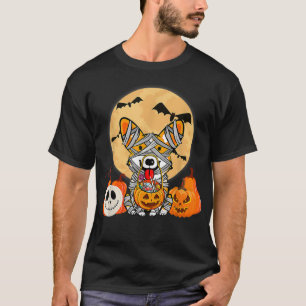 Niedliches Halloween Kostüm Welsh Corgi Mummy Hund T-Shirt