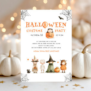 Niedliches Halloween-KostümParty Einladung