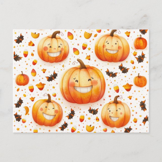 Niedliches Halloween-Kürbisbild Postkarte (Vorderseite)