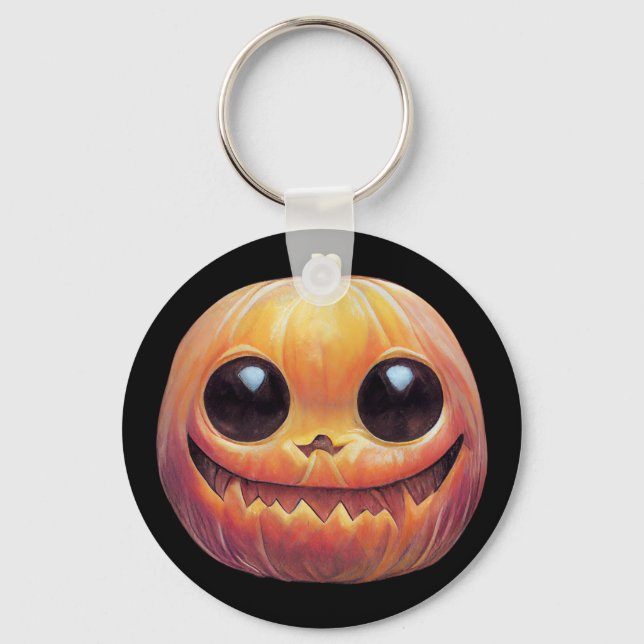 Niedliches Halloween-Kürbisgefecht Schlüsselanhänger (Vorderseite)