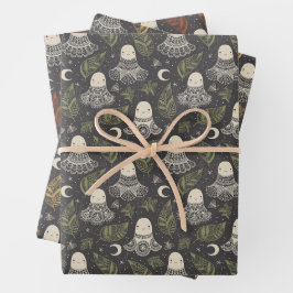 Niedliches Halloween Lace Ghosts Set von drei Geschenkpapier Set