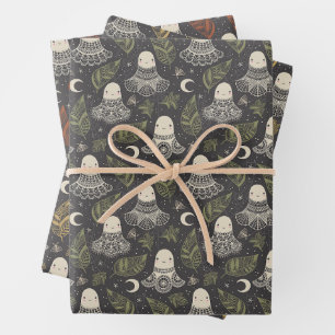 Niedliches Halloween Lace Ghosts Set von drei Geschenkpapier Set