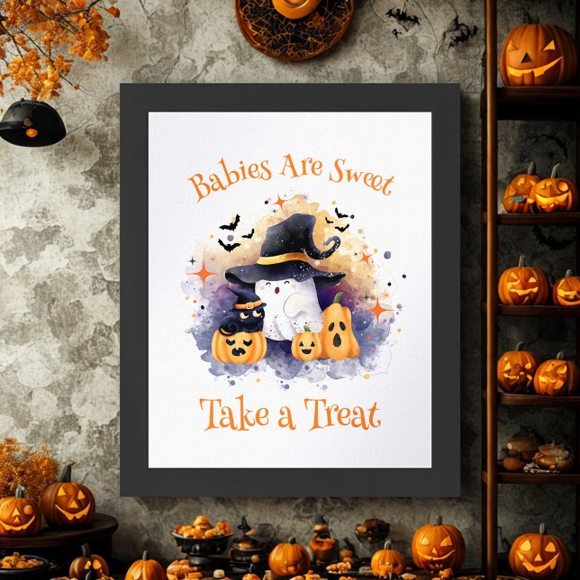Niedliches Halloween Little Boo Baby Dusche Gefall Poster (Von Creator hochgeladen)