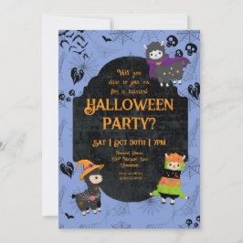 Niedliches Halloween Llama 2 Party Einladung