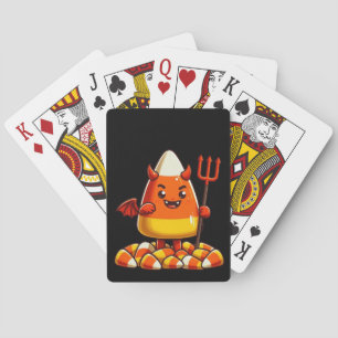 Niedliches Halloween-Maismonster Spielkarten