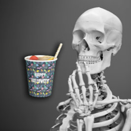 Niedliches Halloween mit kleinen Kürbis und Gespen Pappbecher