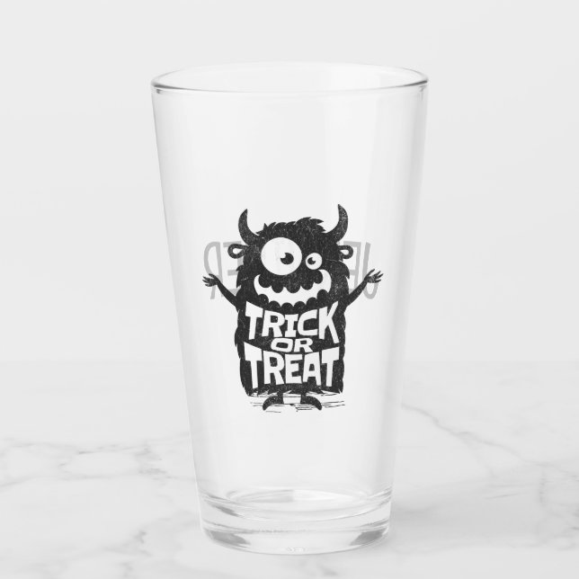 Niedliches Halloween-Monster Glas (Vorderseite)
