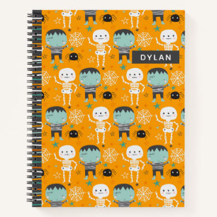 Niedliches Halloween Monsters Personalisiertes Ske Notizbuch