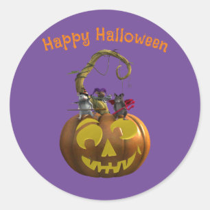 Niedliches Halloween-Mouse-Trio Runder Aufkleber