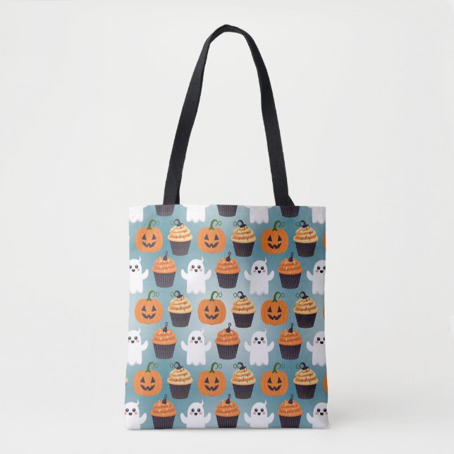 Niedliches Halloween-Muster | Kürbis, Geister, Cup Tasche (Vorderseite)