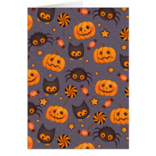 Niedliches Halloween-Muster Lila Hintergrund
