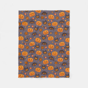 Niedliches Halloween-Muster-lila Hintergrund Fleecedecke
