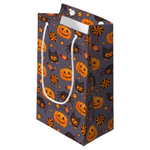 Niedliches Halloween-Muster Lila Hintergrund Kleine Geschenktüte