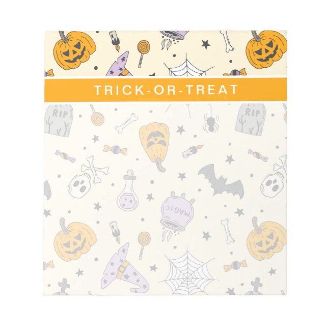Niedliches Halloween-Muster Notizblock (Vorderseite)