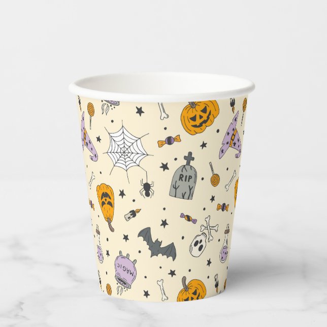 Niedliches Halloween-Muster Pappbecher (Vorderseite)