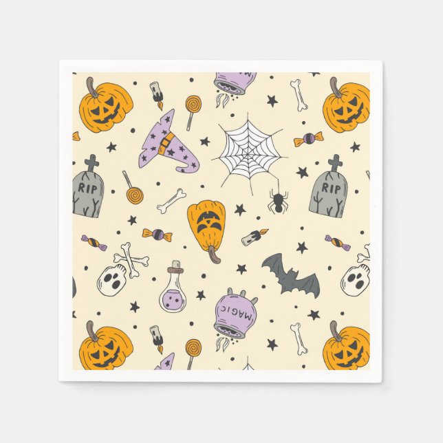 Niedliches Halloween-Muster Serviette (Vorderseite)