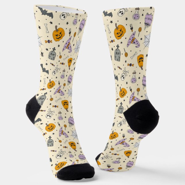 Niedliches Halloween-Muster Socken (Gewinkelt)