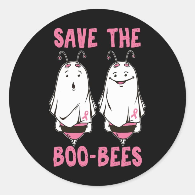 Niedliches Halloween-Oktober Brustkrebs-Sensibilis Runder Aufkleber (Vorderseite)
