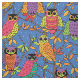 Niedliches Halloween Orange Green Blue Pattern Stoff