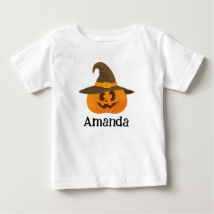 Niedliches Halloween Orange Kürbislaterne Pumpkin Baby T-shirt