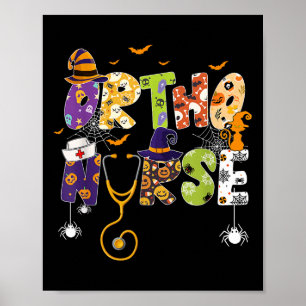 Niedliches Halloween Ortho Nurse Boo Boo Crew Ghos Poster