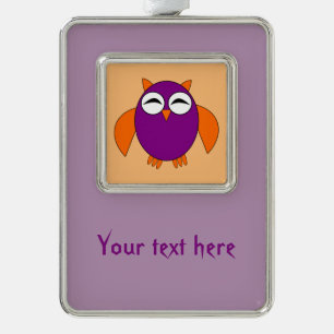 Niedliches Halloween-Owl - individualisierbares Or Rahmen-Ornament Silber