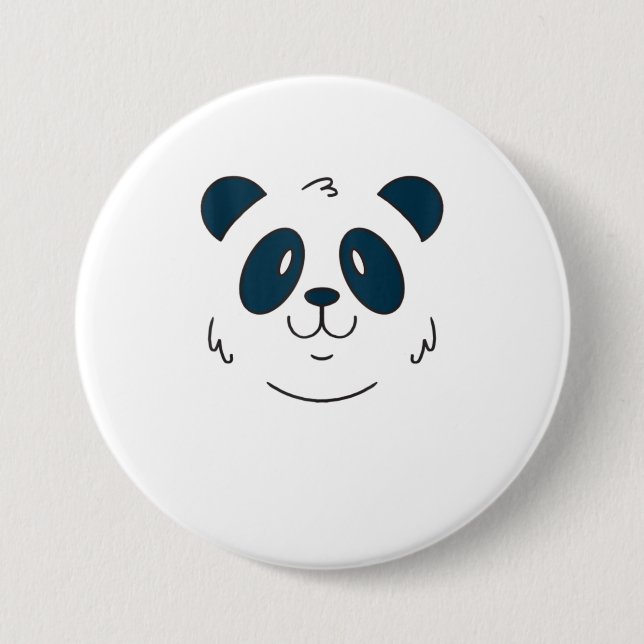 Niedliches Halloween-Panda-Face-Kostüm Button (Vorderseite)