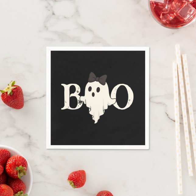 Niedliches Halloween Paper Napkins - "Boo Ghost" Serviette (Beispiel)