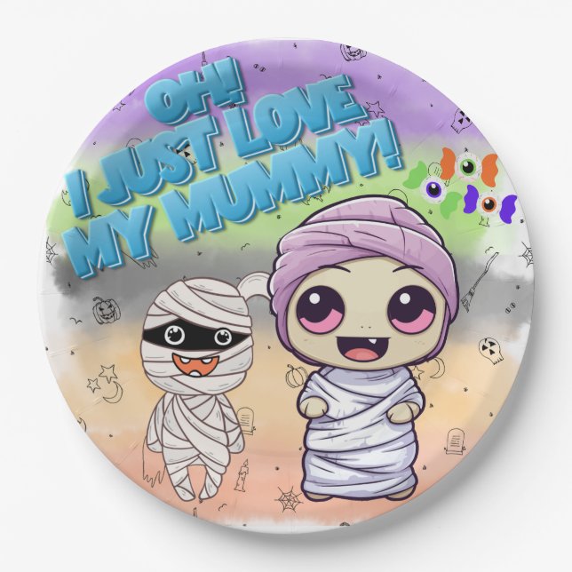 Niedliches Halloween! 👻 Pappteller (Vorderseite)