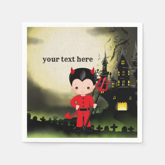 Niedliches Halloween-Party Devil Serviette (Vorderseite)