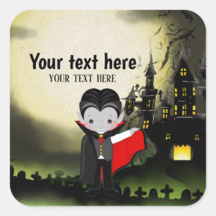 Niedliches Halloween-Party Dracula Quadratischer Aufkleber
