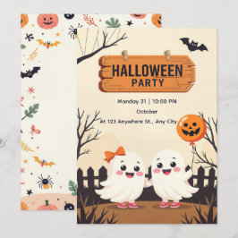 Niedliches Halloween-Party Einladung - Freundliche