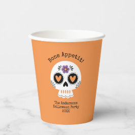 Niedliches Halloween-Party Zuckerschädel Pappbecher