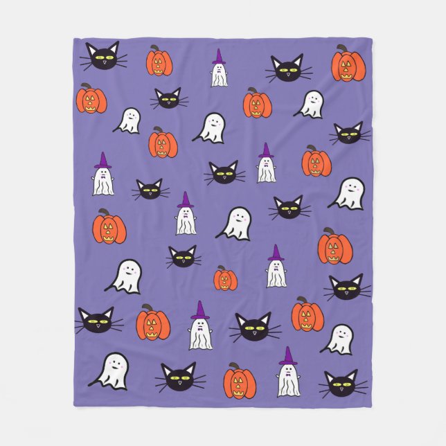 Niedliches Halloween-Print Fleecedecke (Vorderseite)